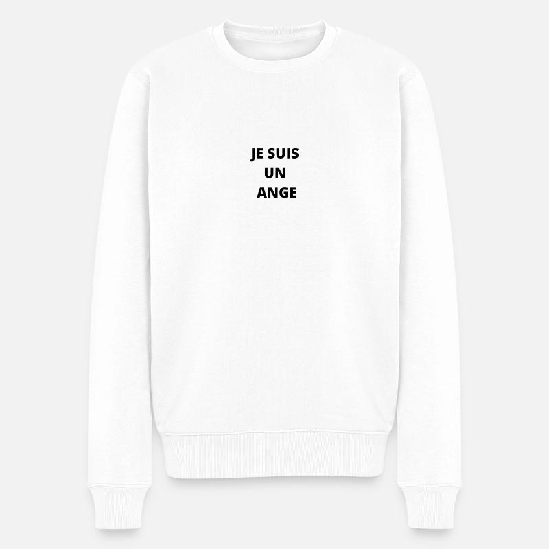 JE SUIS UN ANGE - Pull Premium bio Homme - blanc