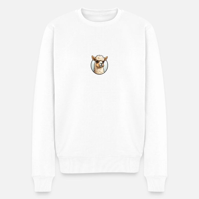 Alpaka - Männer Premium Bio Pullover - Weiß