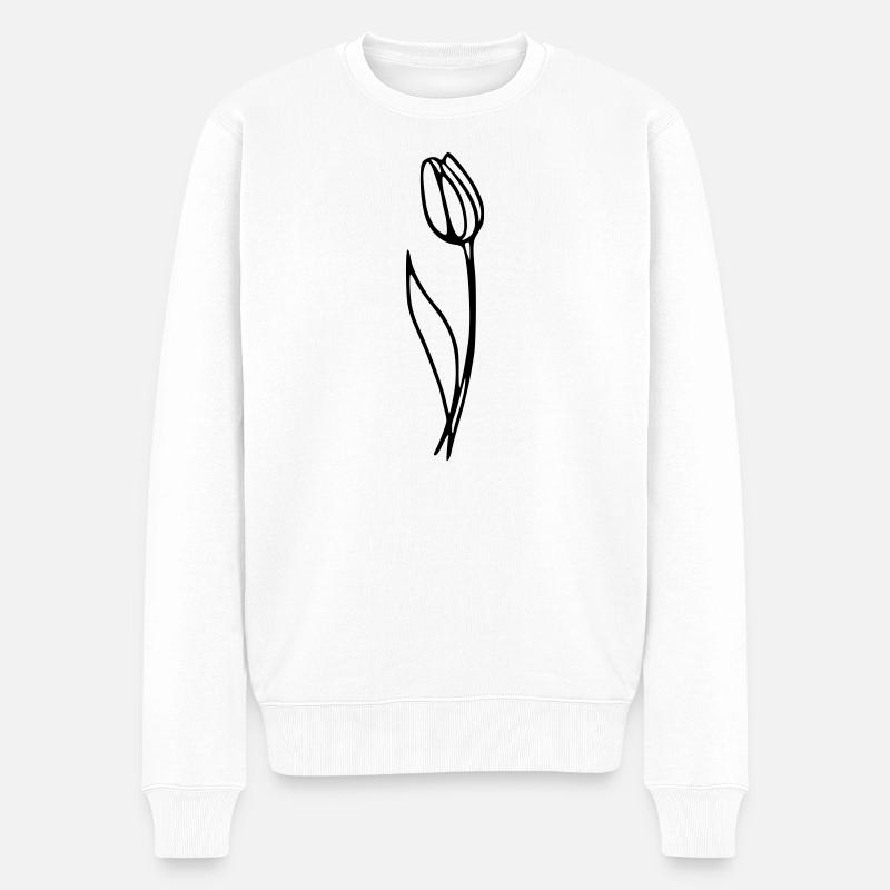 Tulpe - Männer Premium Bio Pullover - Weiß