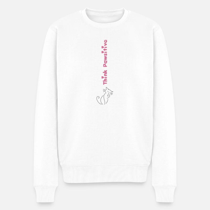 Stay Pawsitive - Männer Premium Bio Pullover - Weiß