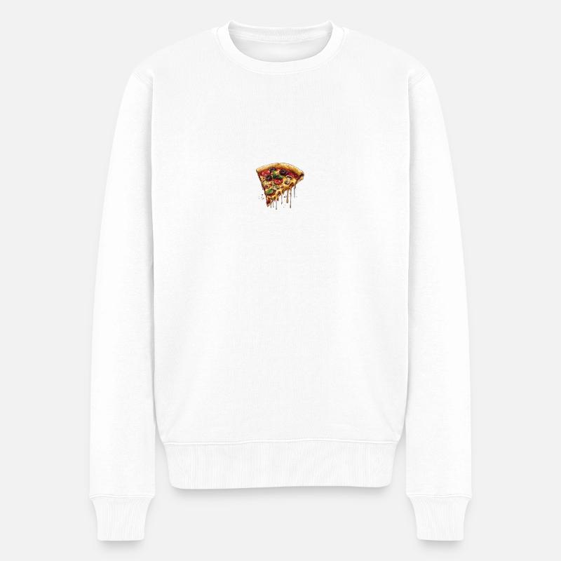 Juicy Pizza Slize - Männer Premium Bio Pullover - Weiß