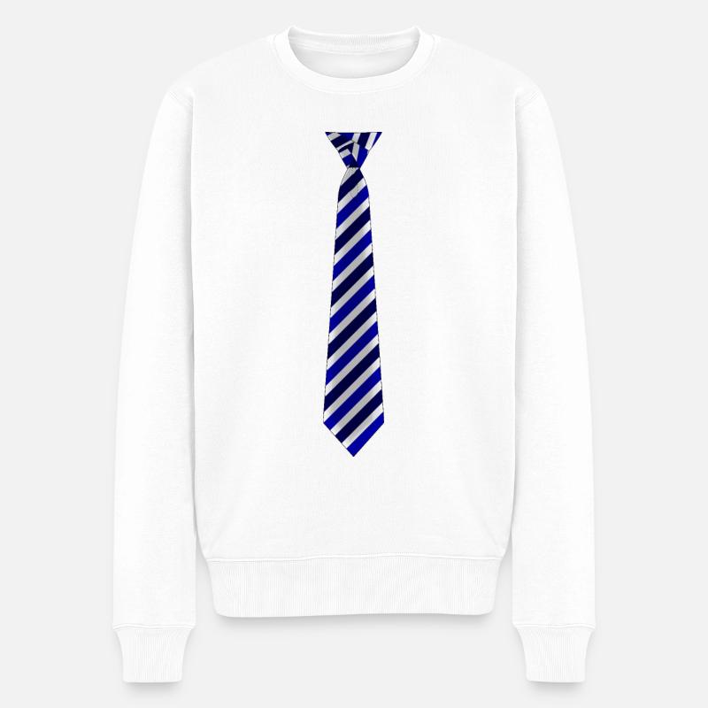 Cravate à rayures Eldredge - Pull Premium bio Homme - blanc