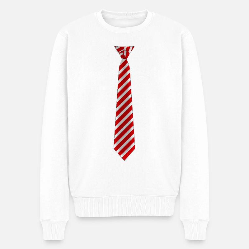 Eldredge Tie Tieknot Necktie Krawatte stripes - Männer Premium Bio Pullover - Weiß