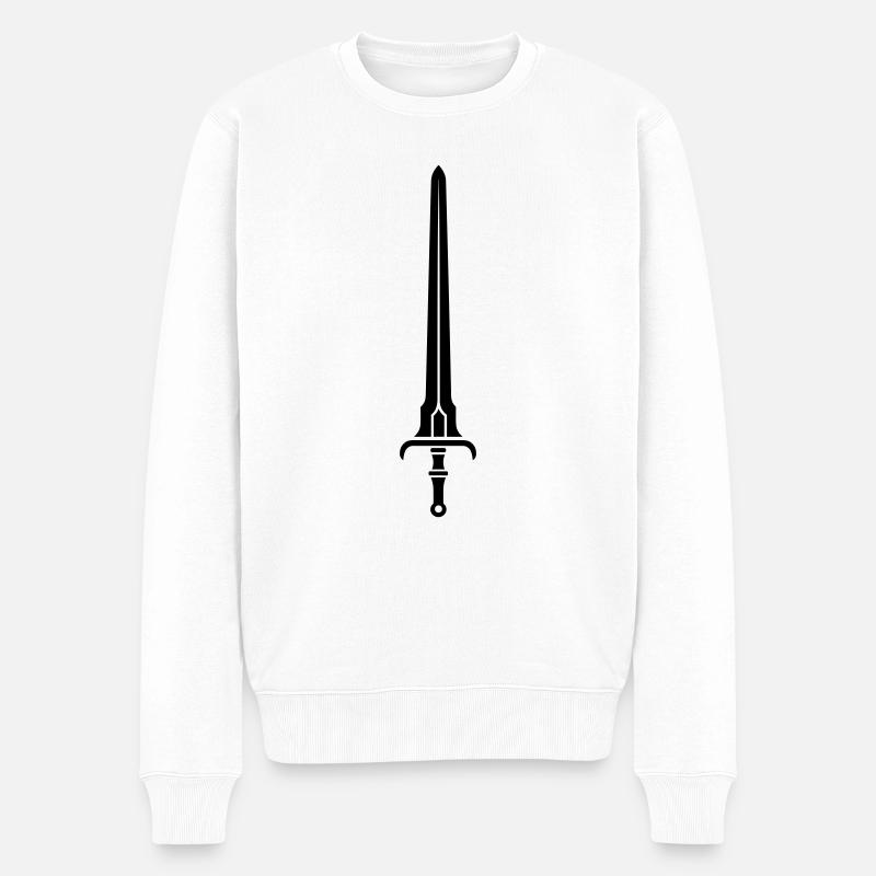 Schwert - Männer Premium Bio Pullover - Weiß