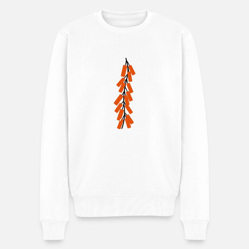 Feuerwerk - Männer Premium Bio Pullover - Weiß