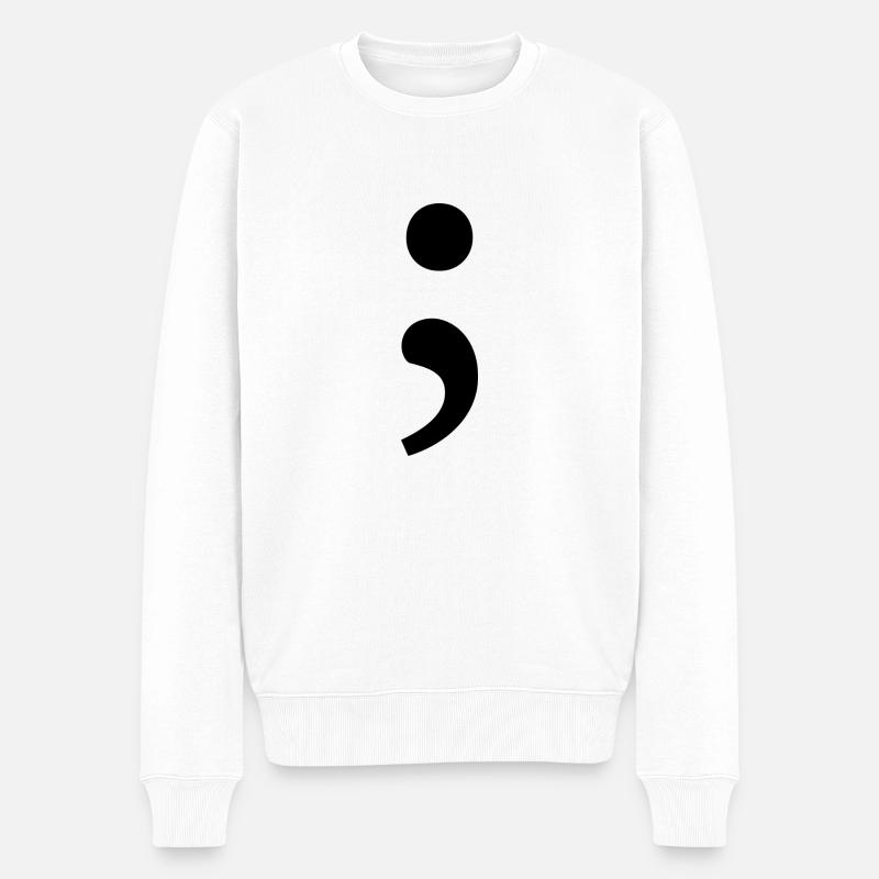 point-virgule - Pull Premium bio Homme - blanc