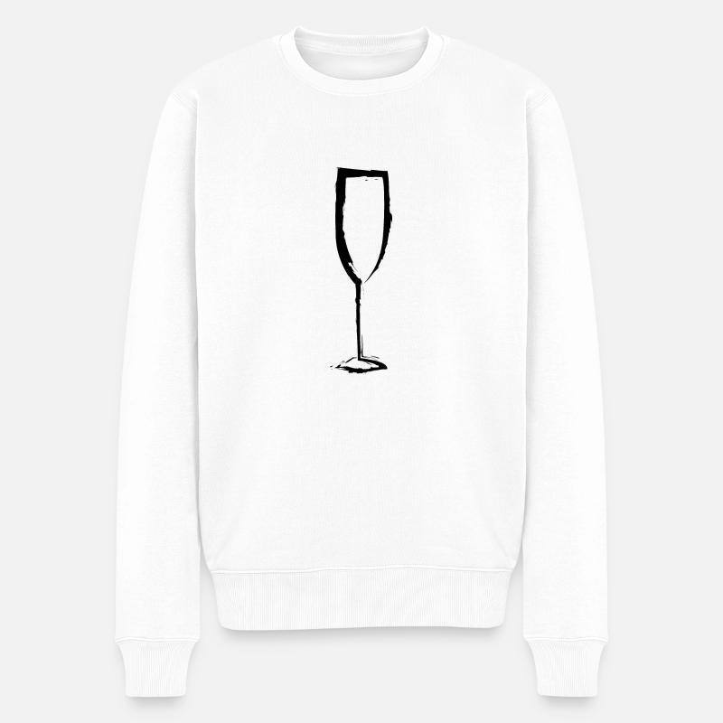 glas oneline - Männer Premium Bio Pullover - Weiß