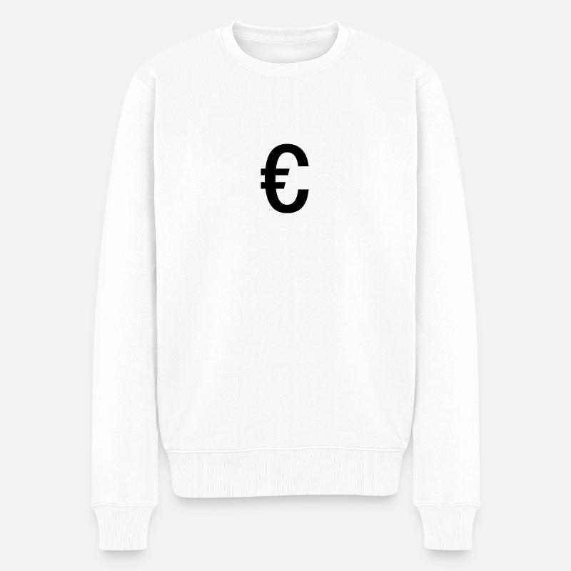 Euro - Männer Premium Bio Pullover - Weiß