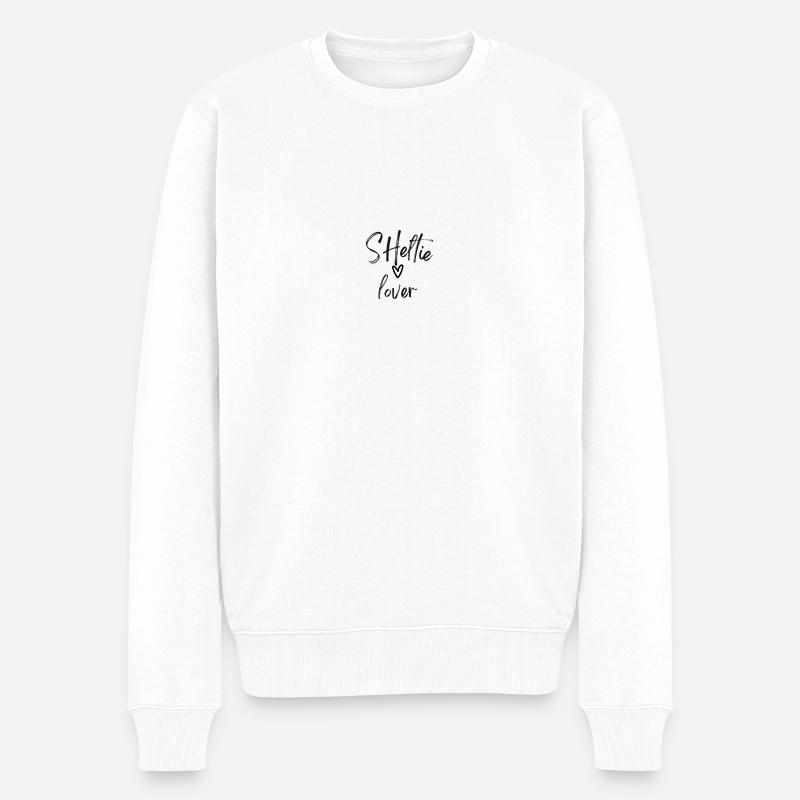 SHeltie lover - Männer Premium Bio Pullover - Weiß