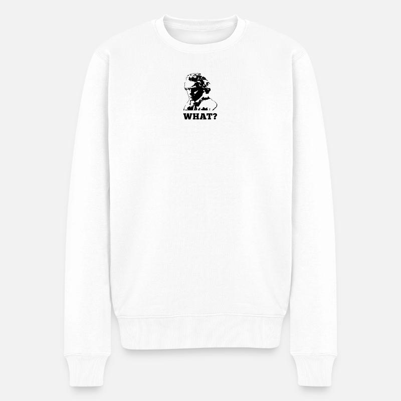 Beethoven war taub - Männer Premium Bio Pullover - Weiß