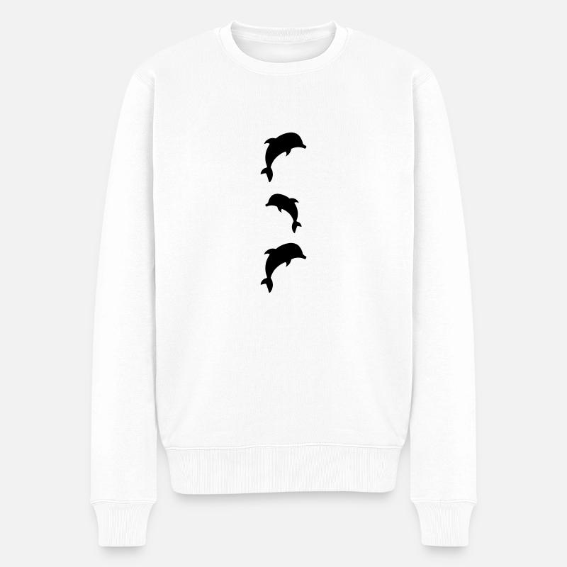 dolphins - Männer Premium Bio Pullover - Weiß