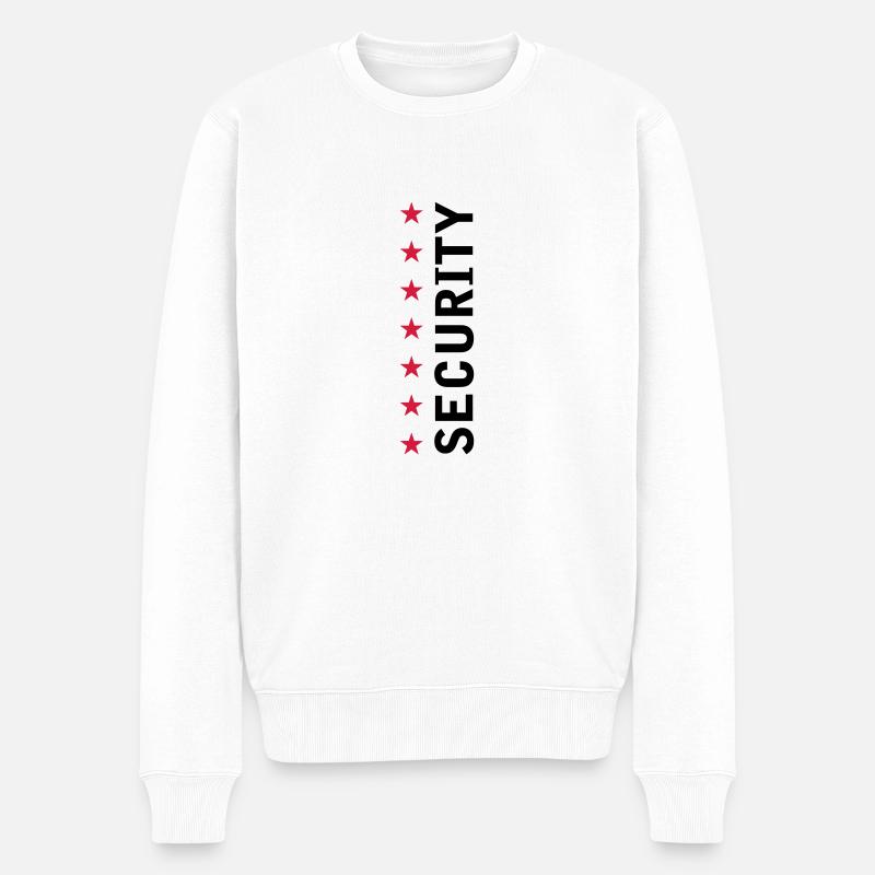 Security Text Logo - Männer Premium Bio Pullover - Weiß