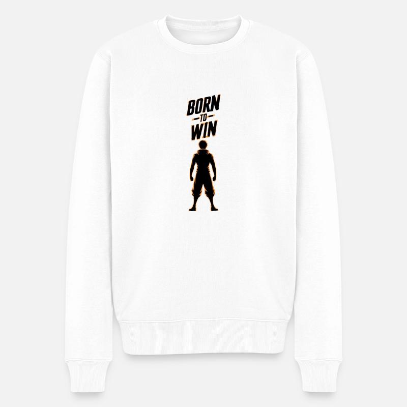 GEBOREN, UM ZU GEWINNEN - Männer Premium Bio Pullover - Weiß