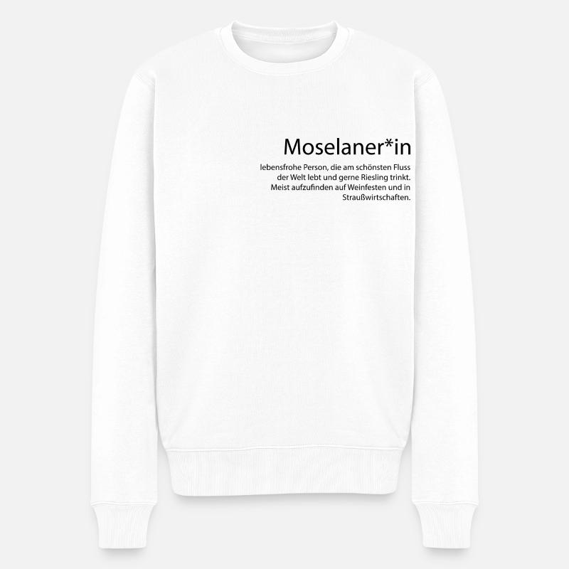 Moselaner*in - Eine Definition - Männer Premium Bio Pullover - Weiß