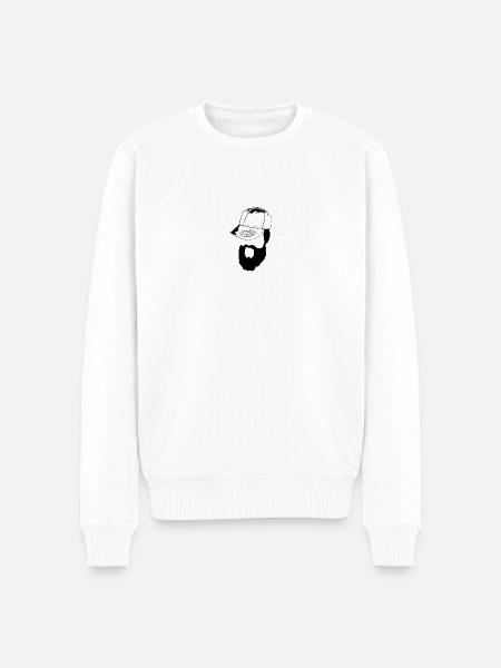 Bärtig und gekappt_2! - Männer Premium Bio Pullover - Weiß