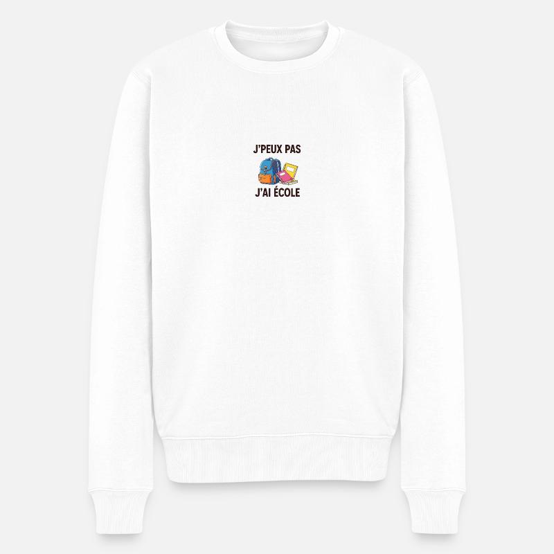 j'peux pas j'ai école - Pull Premium bio Homme - blanc