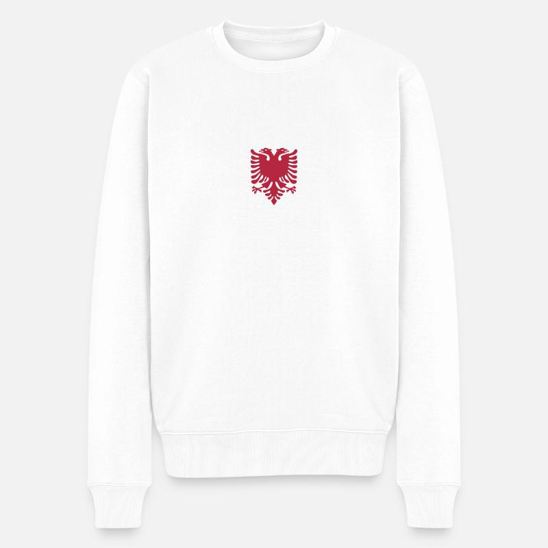 Albanischer Adler - Männer Premium Bio Pullover - Weiß