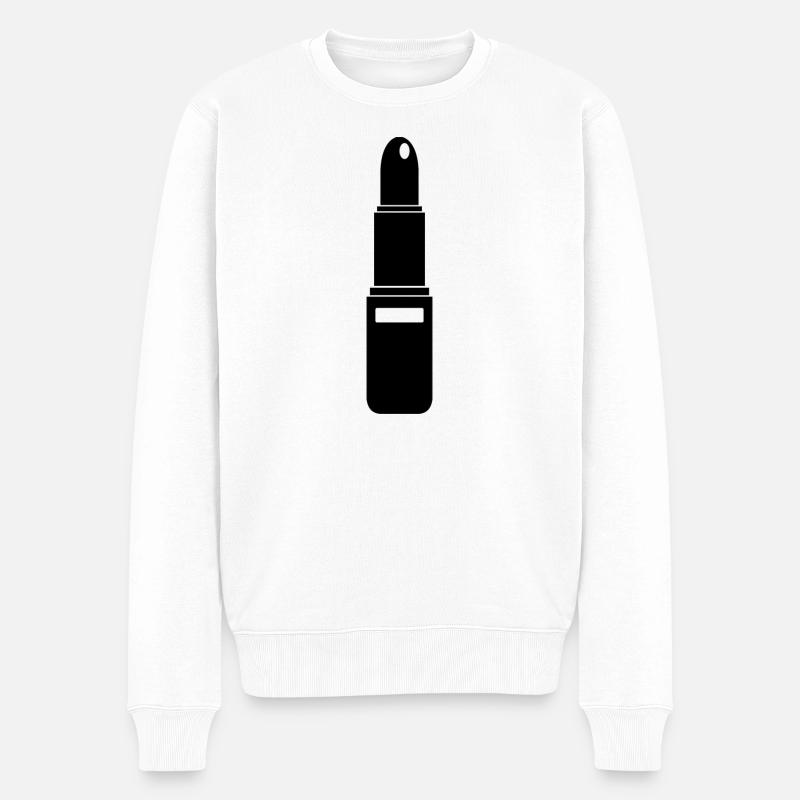 Lippenstift - Männer Premium Bio Pullover - Weiß