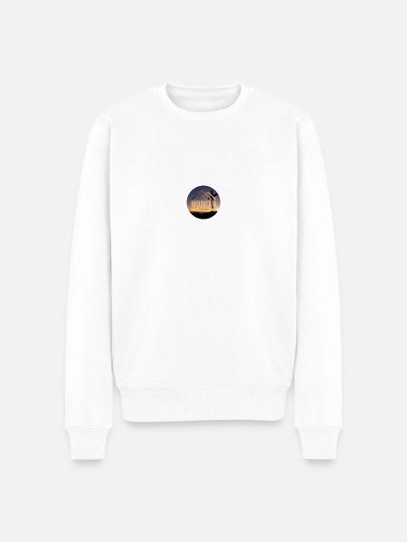 Mountains Sunset - Männer Premium Bio Pullover - Weiß