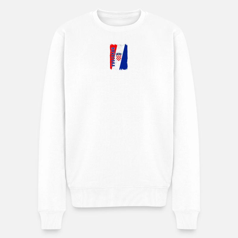 Kroatien Flagge - Männer Premium Bio Pullover - Weiß