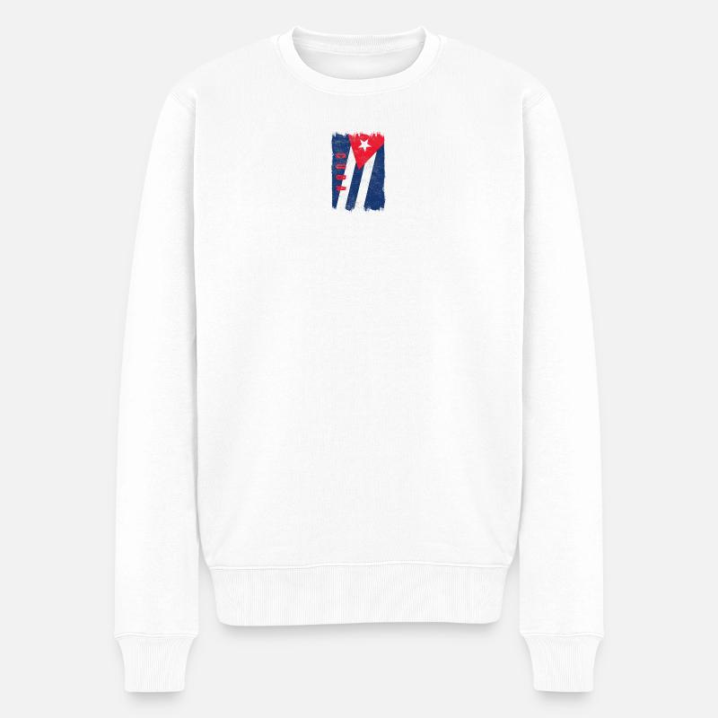 Drapeau de Cuba - Pull Premium bio Homme - blanc