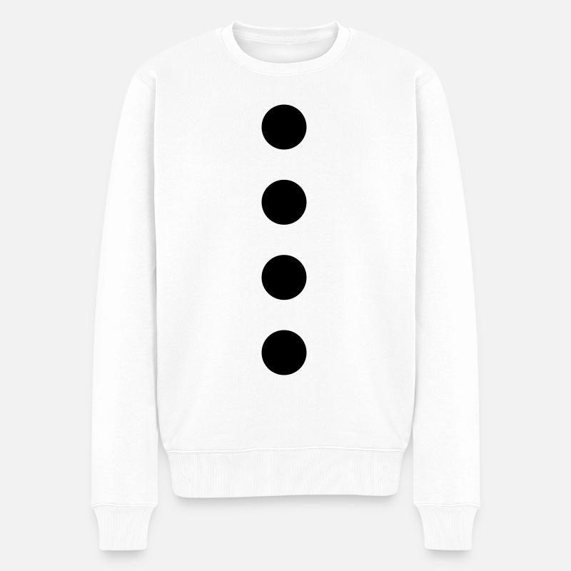 Schneemann Kostüm Karneval Steine schwarze Punkte - Männer Premium Bio Pullover - Weiß