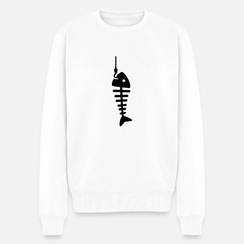 Fisch - Männer Premium Bio Pullover - Weiß