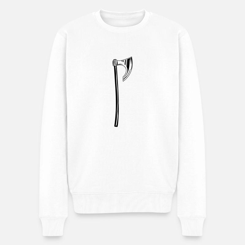 Axt - Männer Premium Bio Pullover - Weiß