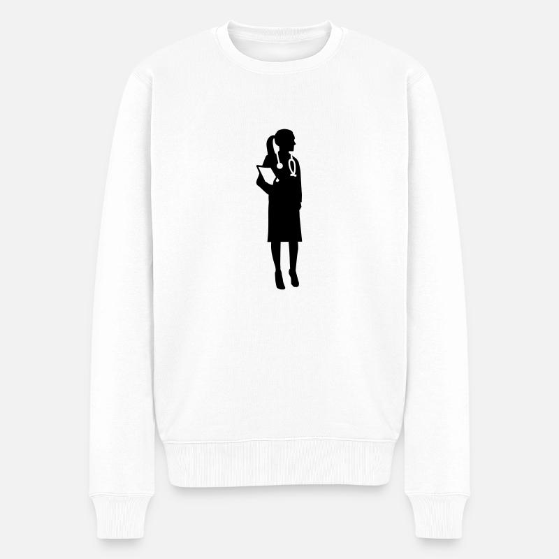 Ärztin - Männer Premium Bio Pullover - Weiß