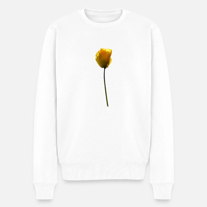 Coquelicot jaune - Pull Premium bio Homme - blanc