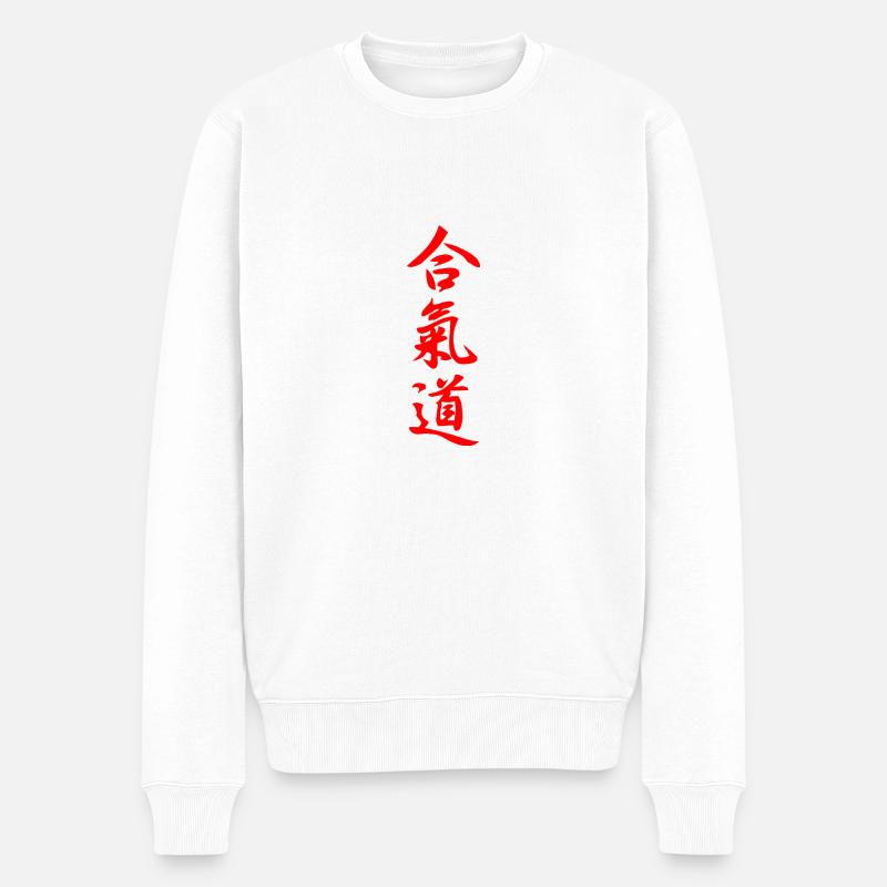 KANJI VECTORISE - Pull Premium bio Homme - blanc