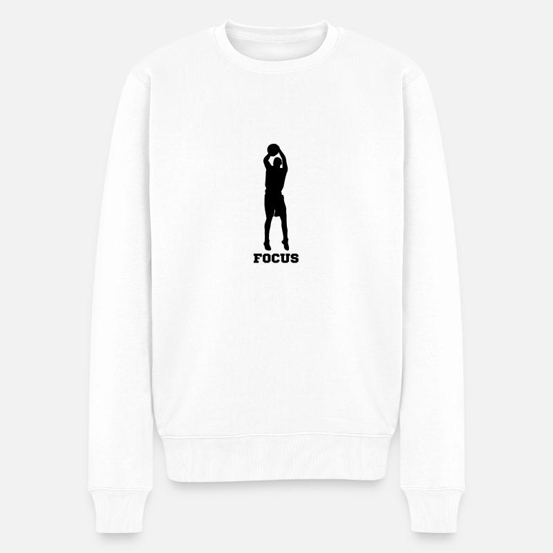 BASKETBALL FOCUS - Männer Premium Bio Pullover - Weiß