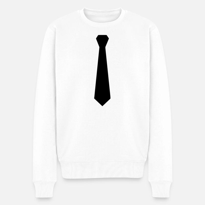 Krawatte - Männer Premium Bio Pullover - Weiß