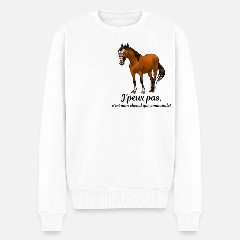 Mon cheval commande - Pull Premium bio Homme - blanc