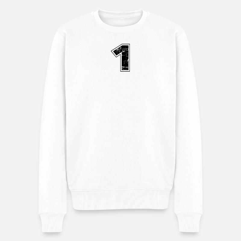 1 - Männer Premium Bio Pullover - Weiß