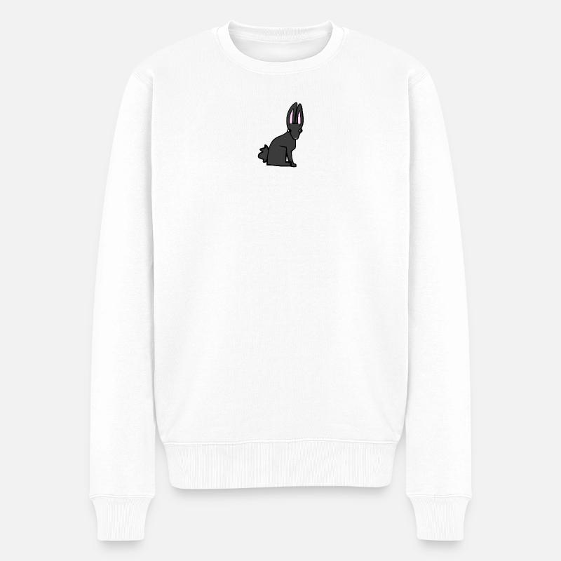 Schwarzer Hase - Männer Premium Bio Pullover - Weiß