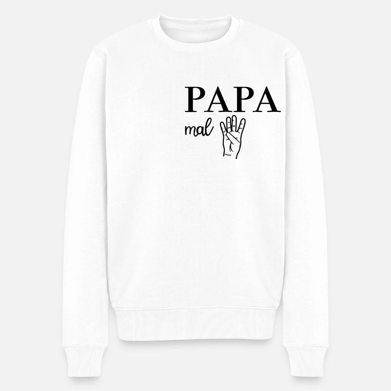 PAPA mal Vier Vater - Männer Premium Bio Pullover - Weiß