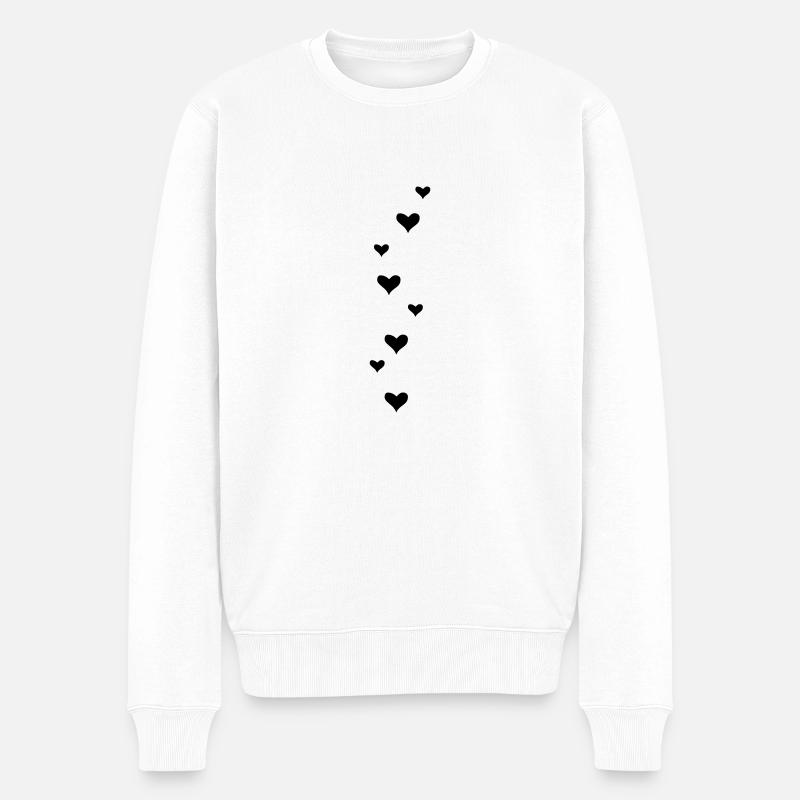 hearts - Männer Premium Bio Pullover - Weiß