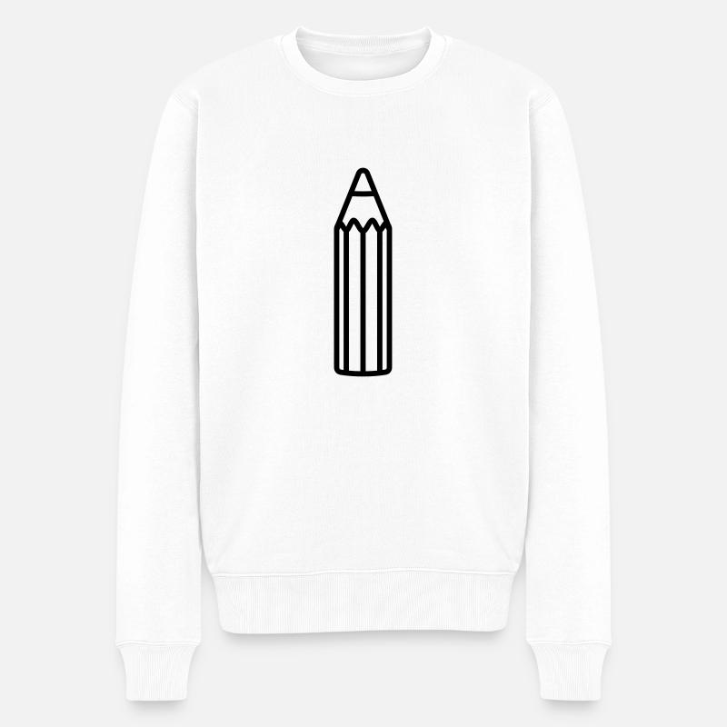 Bleistift - Männer Premium Bio Pullover - Weiß