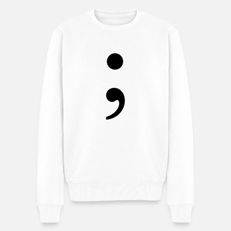 Point-virgule - Pull Premium bio Homme - blanc