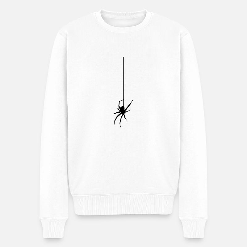 Spider on a thread - Araignée - Pull Premium bio Homme - blanc