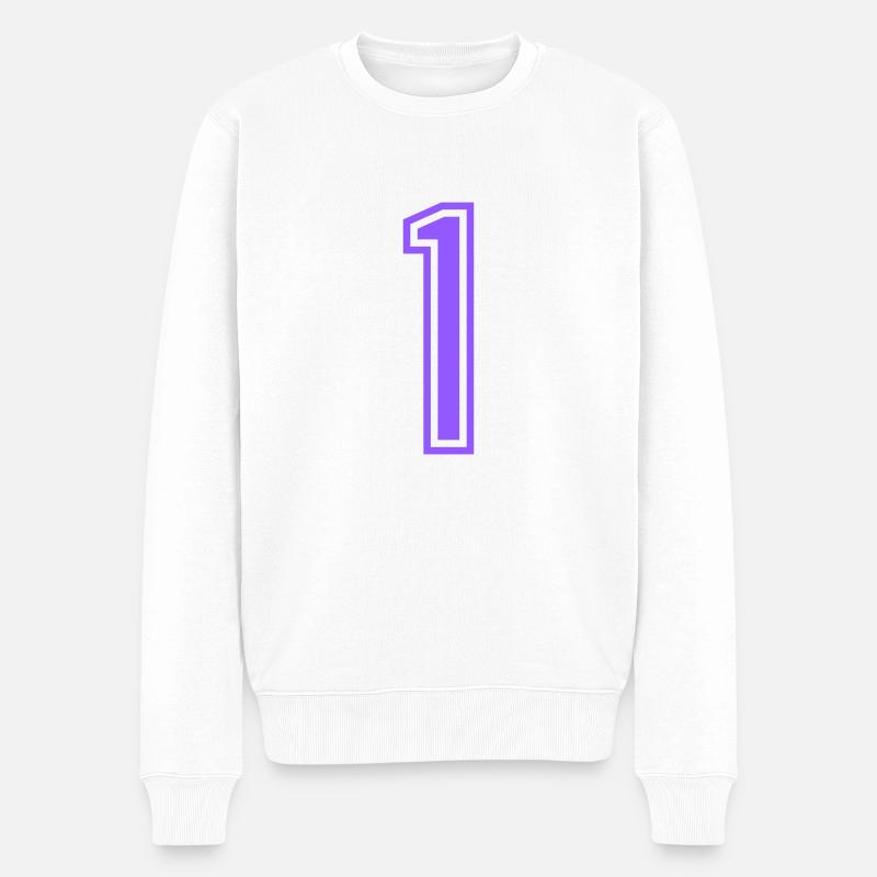 1 - Männer Premium Bio Pullover - Weiß