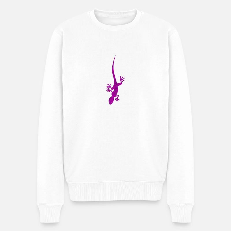 Echse - Männer Premium Bio Pullover - Weiß