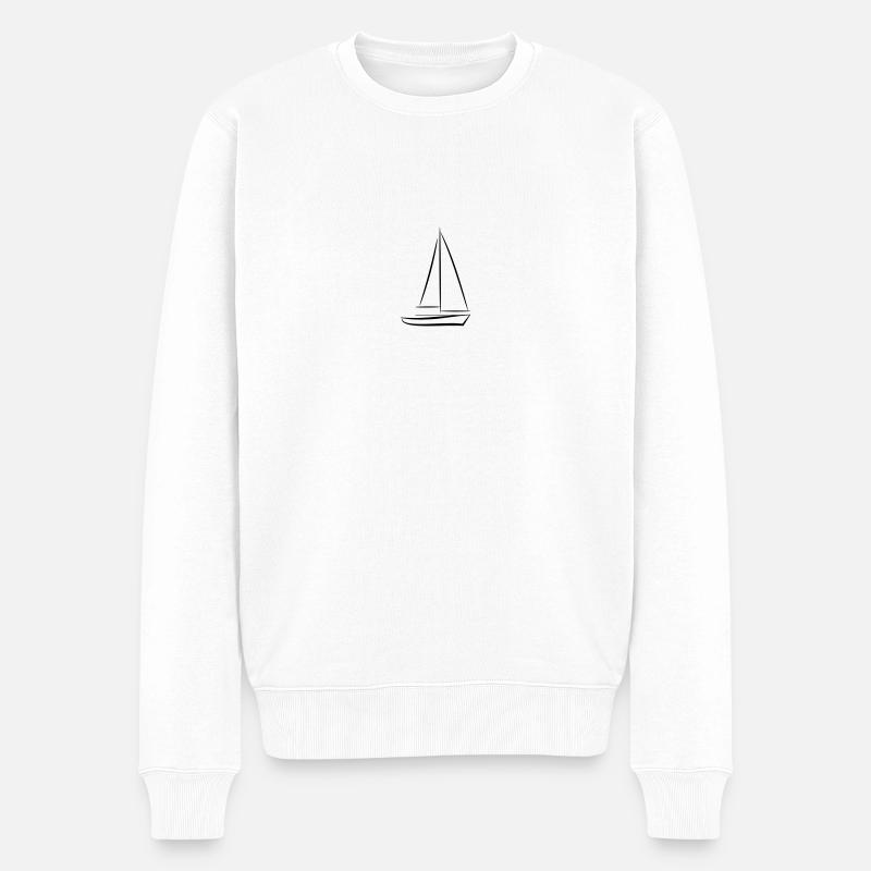 Segelboot Schiff Sport Boot Segeln Sailing Boat - Männer Premium Bio Pullover - Weiß