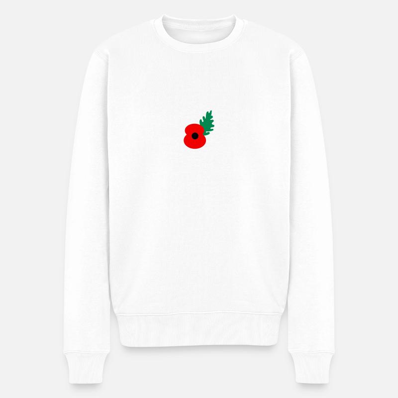 Mohnblüte by_patjila - Männer Premium Bio Pullover - Weiß
