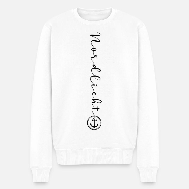 Nordlicht - Männer Premium Bio Pullover - Weiß