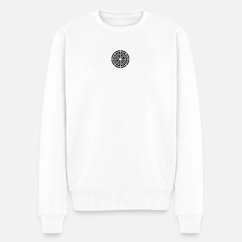 Pizza - Männer Premium Bio Pullover - Weiß