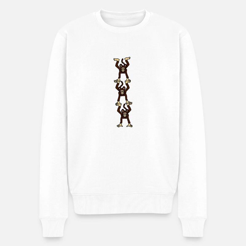 affenturm_3c - Pull Premium bio Homme - blanc