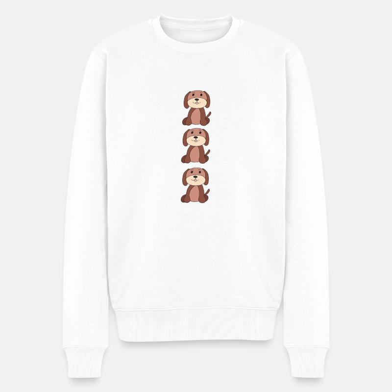 hunde dreierpack - Männer Premium Bio Pullover - Weiß