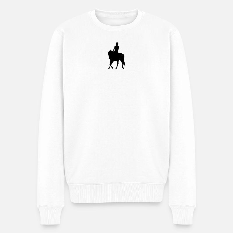 Pferde Wettbewerb - Männer Premium Bio Pullover - Weiß